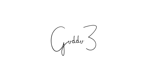 How to make Guddu3 signature? Andilay-7BmLP is a professional autograph style. Create handwritten signature for Guddu3 name. Guddu3 signature style 4 images and pictures png