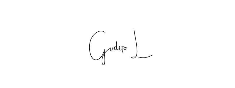 Similarly Andilay-7BmLP is the best handwritten signature design. Signature creator online .You can use it as an online autograph creator for name Gudito L. Gudito L signature style 4 images and pictures png
