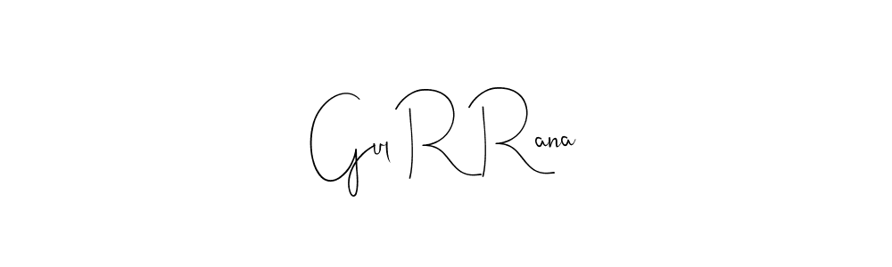 Also You can easily find your signature by using the search form. We will create Gul R Rana name handwritten signature images for you free of cost using Andilay-7BmLP sign style. Gul R Rana signature style 4 images and pictures png