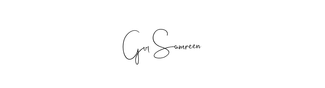You should practise on your own different ways (Andilay-7BmLP) to write your name (Gul Samreen) in signature. don't let someone else do it for you. Gul Samreen signature style 4 images and pictures png