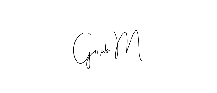 Also You can easily find your signature by using the search form. We will create Gulab M name handwritten signature images for you free of cost using Andilay-7BmLP sign style. Gulab M signature style 4 images and pictures png