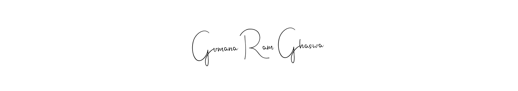 Here are the top 10 professional signature styles for the name Gumana Ram Ghaswa. These are the best autograph styles you can use for your name. Gumana Ram Ghaswa signature style 4 images and pictures png
