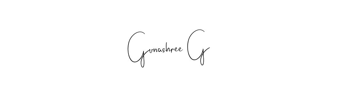 Also we have Gunashree G name is the best signature style. Create professional handwritten signature collection using Andilay-7BmLP autograph style. Gunashree G signature style 4 images and pictures png