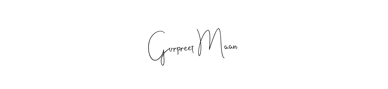 How to make Gurpreet Maan name signature. Use Andilay-7BmLP style for creating short signs online. This is the latest handwritten sign. Gurpreet Maan signature style 4 images and pictures png