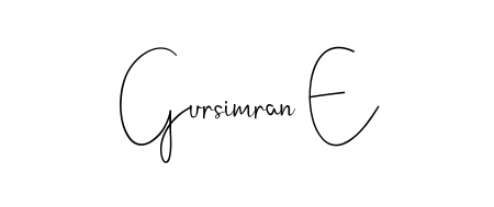 Make a beautiful signature design for name Gursimran E. Use this online signature maker to create a handwritten signature for free. Gursimran E signature style 4 images and pictures png
