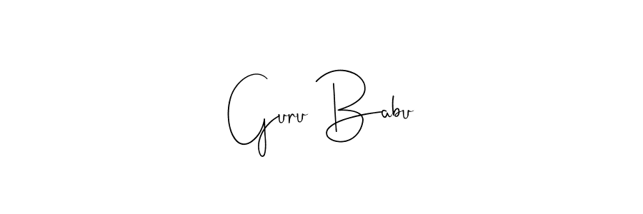 Make a beautiful signature design for name Guru Babu. With this signature (Andilay-7BmLP) style, you can create a handwritten signature for free. Guru Babu signature style 4 images and pictures png