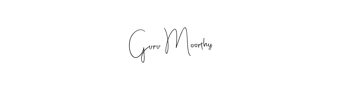 How to make Guru Moorthy name signature. Use Andilay-7BmLP style for creating short signs online. This is the latest handwritten sign. Guru Moorthy signature style 4 images and pictures png