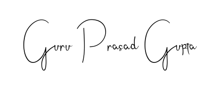 You should practise on your own different ways (Andilay-7BmLP) to write your name (Guru Prasad Gupta) in signature. Don't let someone else do it for you. Guru Prasad Gupta signature style 4 images and pictures png