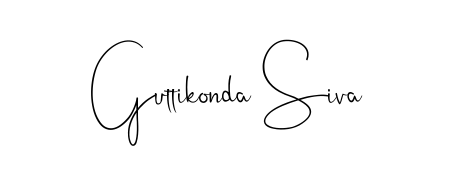 A sleek calligraphic signature for name Guttikonda Siva utilizing Andilay-7BmLP styling. Great for adding personal signatures to photos and art. Guttikonda Siva signature style 4 images and pictures png