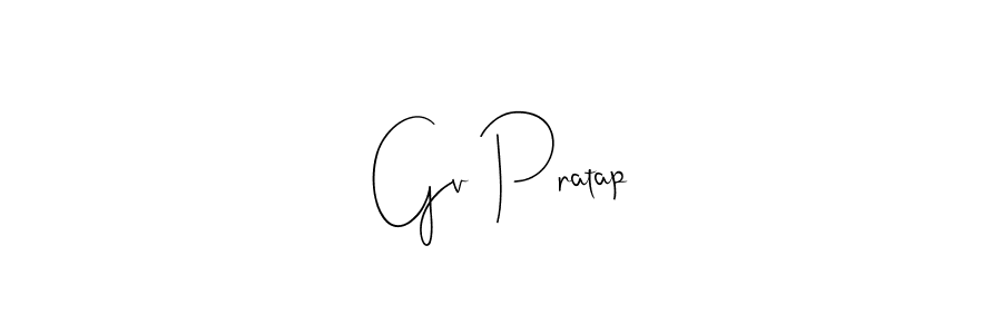 How to make Gv Pratap name signature. Use Andilay-7BmLP style for creating short signs online. This is the latest handwritten sign. Gv Pratap signature style 4 images and pictures png