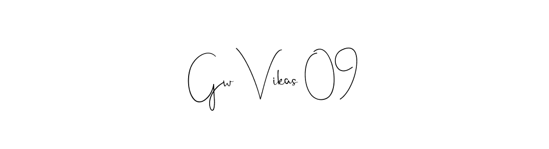 Make a beautiful signature design for name Gw Vikas 09. Use this online signature maker to create a handwritten signature for free. Gw Vikas 09 signature style 4 images and pictures png