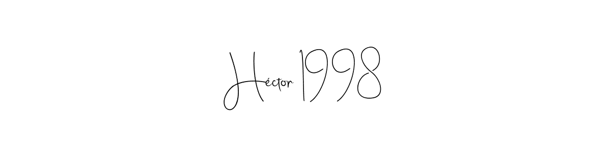 You can use this online signature creator to create a handwritten signature for the name Héctor 1998. This is the best online autograph maker. Héctor 1998 signature style 4 images and pictures png