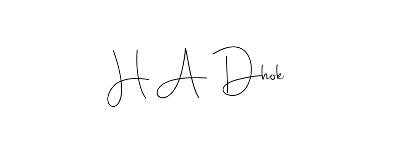 Make a beautiful signature design for name H A Dhok. Use this online signature maker to create a handwritten signature for free. H A Dhok signature style 4 images and pictures png