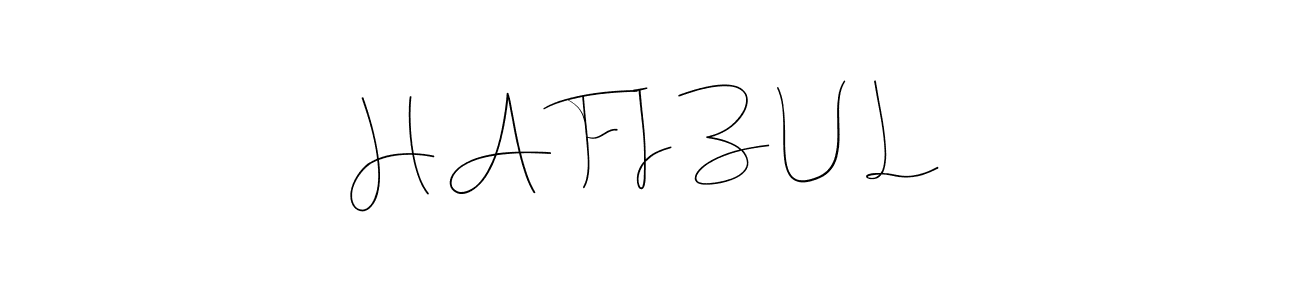 Use a signature maker to create a handwritten signature online. With this signature software, you can design (Andilay-7BmLP) your own signature for name H A F I Z U L. H A F I Z U L signature style 4 images and pictures png