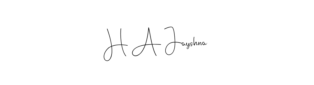 You should practise on your own different ways (Andilay-7BmLP) to write your name (H A Jayshna) in signature. don't let someone else do it for you. H A Jayshna signature style 4 images and pictures png