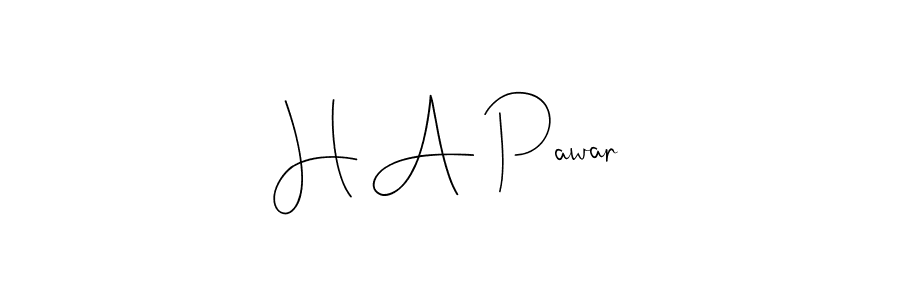Make a beautiful signature design for name H A Pawar. With this signature (Andilay-7BmLP) style, you can create a handwritten signature for free. H A Pawar signature style 4 images and pictures png
