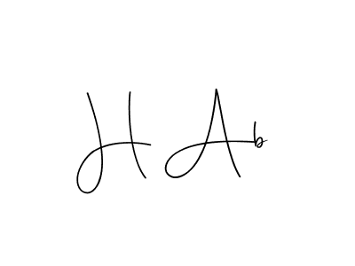 Design your own signature with our free online signature maker. With this signature software, you can create a handwritten (Andilay-7BmLP) signature for name H Ab. H Ab signature style 4 images and pictures png