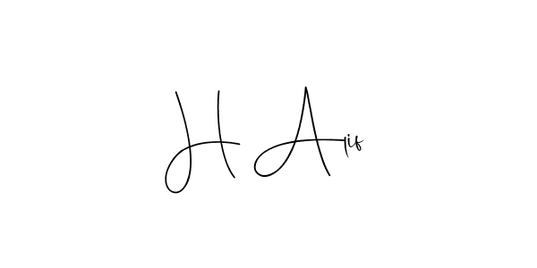 Create a beautiful signature design for name H Alif. With this signature (Andilay-7BmLP) fonts, you can make a handwritten signature for free. H Alif signature style 4 images and pictures png