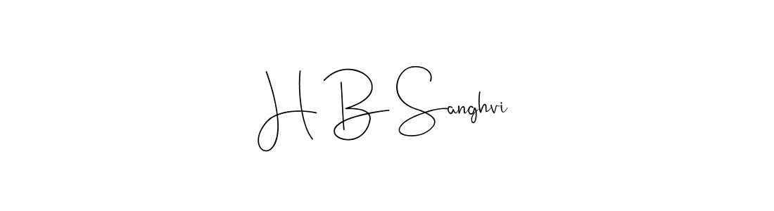 The best way (Andilay-7BmLP) to make a short signature is to pick only two or three words in your name. The name H B Sanghvi include a total of six letters. For converting this name. H B Sanghvi signature style 4 images and pictures png