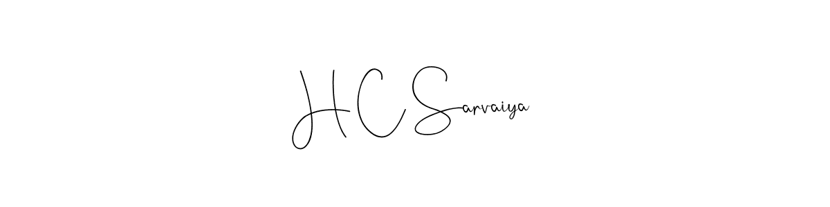 How to make H C Sarvaiya name signature. Use Andilay-7BmLP style for creating short signs online. This is the latest handwritten sign. H C Sarvaiya signature style 4 images and pictures png