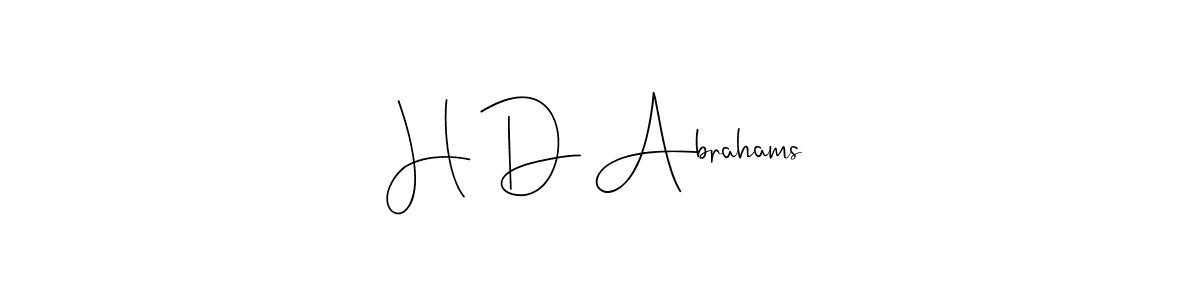 Also we have H D Abrahams name is the best signature style. Create professional handwritten signature collection using Andilay-7BmLP autograph style. H D Abrahams signature style 4 images and pictures png
