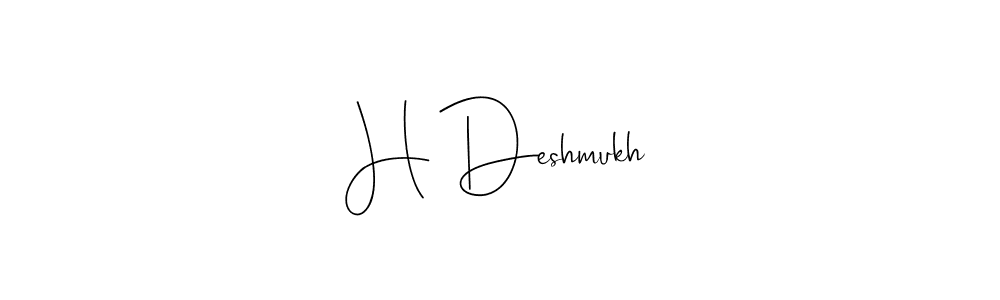 The best way (Andilay-7BmLP) to make a short signature is to pick only two or three words in your name. The name H Deshmukh include a total of six letters. For converting this name. H Deshmukh signature style 4 images and pictures png