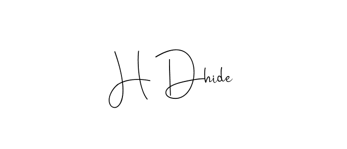 Make a beautiful signature design for name H Dhide. Use this online signature maker to create a handwritten signature for free. H Dhide signature style 4 images and pictures png
