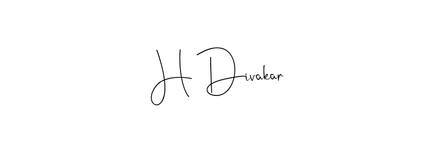 Design your own signature with our free online signature maker. With this signature software, you can create a handwritten (Andilay-7BmLP) signature for name H Divakar. H Divakar signature style 4 images and pictures png