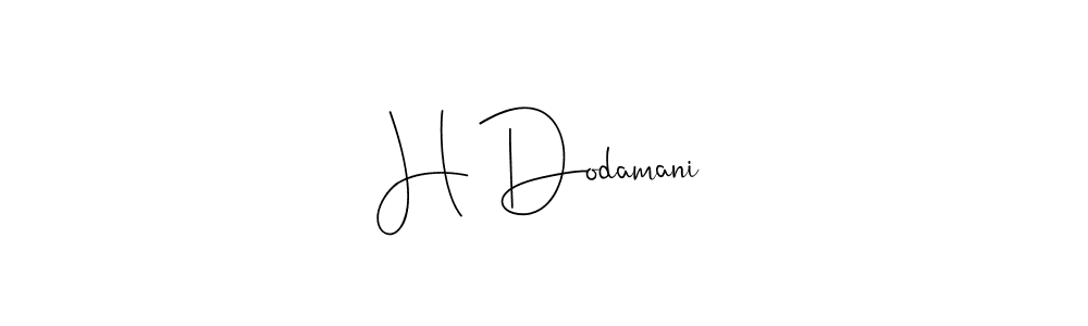 How to make H Dodamani name signature. Use Andilay-7BmLP style for creating short signs online. This is the latest handwritten sign. H Dodamani signature style 4 images and pictures png