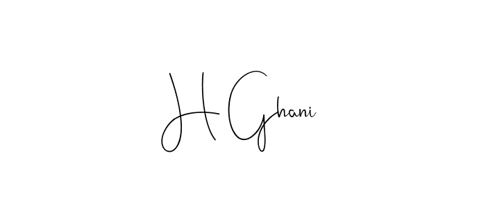 You should practise on your own different ways (Andilay-7BmLP) to write your name (H Ghani) in signature. don't let someone else do it for you. H Ghani signature style 4 images and pictures png
