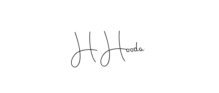 if you are searching for the best signature style for your name H Hooda. so please give up your signature search. here we have designed multiple signature styles  using Andilay-7BmLP. H Hooda signature style 4 images and pictures png