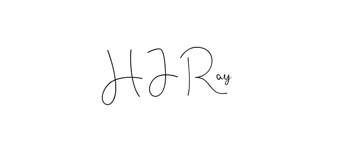 Design your own signature with our free online signature maker. With this signature software, you can create a handwritten (Andilay-7BmLP) signature for name H J Ray. H J Ray signature style 4 images and pictures png