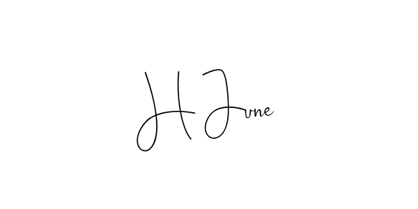 How to make H June name signature. Use Andilay-7BmLP style for creating short signs online. This is the latest handwritten sign. H June signature style 4 images and pictures png