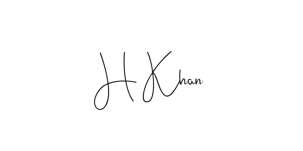 if you are searching for the best signature style for your name H Khan. so please give up your signature search. here we have designed multiple signature styles  using Andilay-7BmLP. H Khan signature style 4 images and pictures png