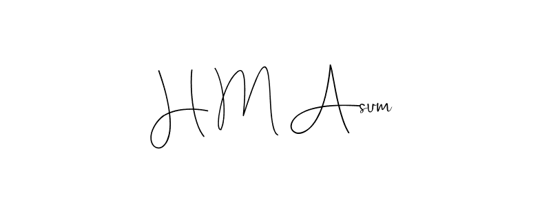 Also we have H M Asum name is the best signature style. Create professional handwritten signature collection using Andilay-7BmLP autograph style. H M Asum signature style 4 images and pictures png