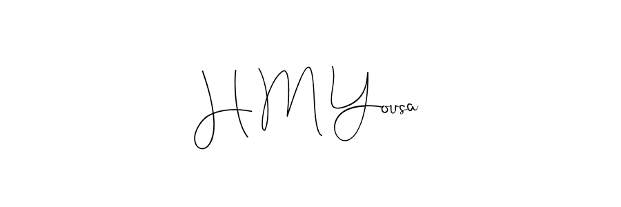 Create a beautiful signature design for name H M Yousa. With this signature (Andilay-7BmLP) fonts, you can make a handwritten signature for free. H M Yousa signature style 4 images and pictures png