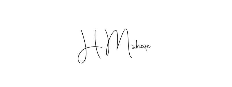 How to make H Mahale signature? Andilay-7BmLP is a professional autograph style. Create handwritten signature for H Mahale name. H Mahale signature style 4 images and pictures png