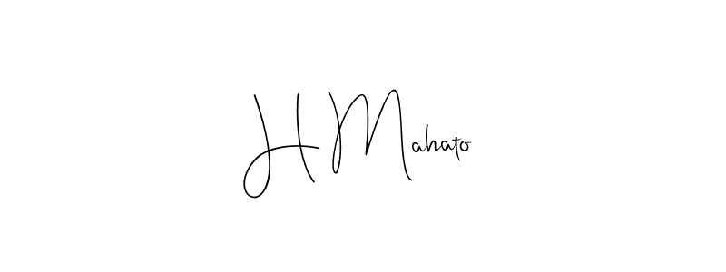 You should practise on your own different ways (Andilay-7BmLP) to write your name (H Mahato) in signature. don't let someone else do it for you. H Mahato signature style 4 images and pictures png