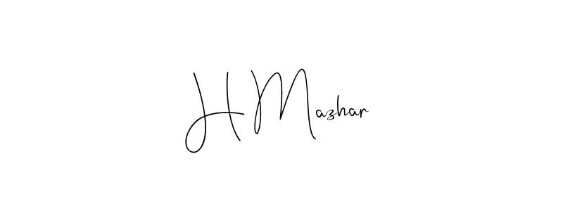 You should practise on your own different ways (Andilay-7BmLP) to write your name (H Mazhar) in signature. don't let someone else do it for you. H Mazhar signature style 4 images and pictures png