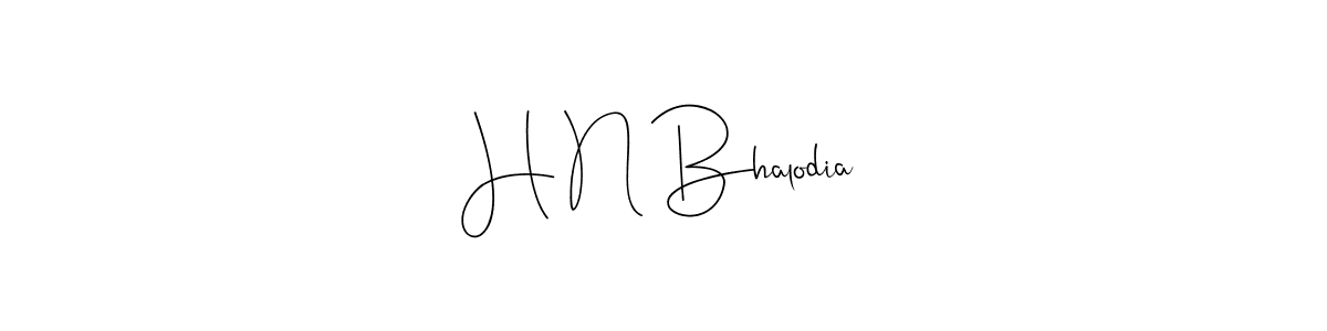 Also You can easily find your signature by using the search form. We will create H N Bhalodia name handwritten signature images for you free of cost using Andilay-7BmLP sign style. H N Bhalodia signature style 4 images and pictures png