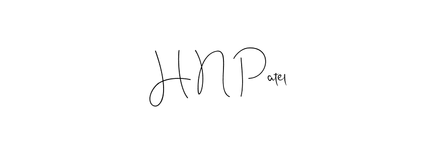 How to make H N Patel name signature. Use Andilay-7BmLP style for creating short signs online. This is the latest handwritten sign. H N Patel signature style 4 images and pictures png