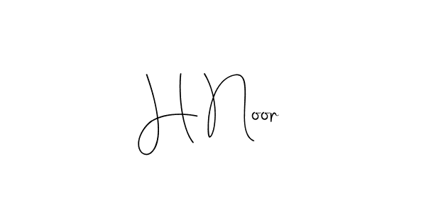 You should practise on your own different ways (Andilay-7BmLP) to write your name (H Noor) in signature. don't let someone else do it for you. H Noor signature style 4 images and pictures png