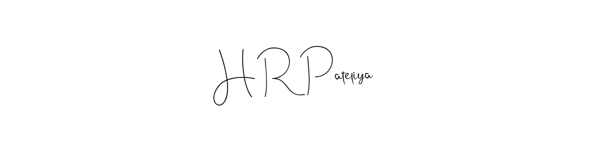Andilay-7BmLP is a professional signature style that is perfect for those who want to add a touch of class to their signature. It is also a great choice for those who want to make their signature more unique. Get H R Pateliya name to fancy signature for free. H R Pateliya signature style 4 images and pictures png