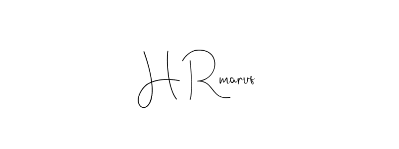 How to make H Rmaruf signature? Andilay-7BmLP is a professional autograph style. Create handwritten signature for H Rmaruf name. H Rmaruf signature style 4 images and pictures png