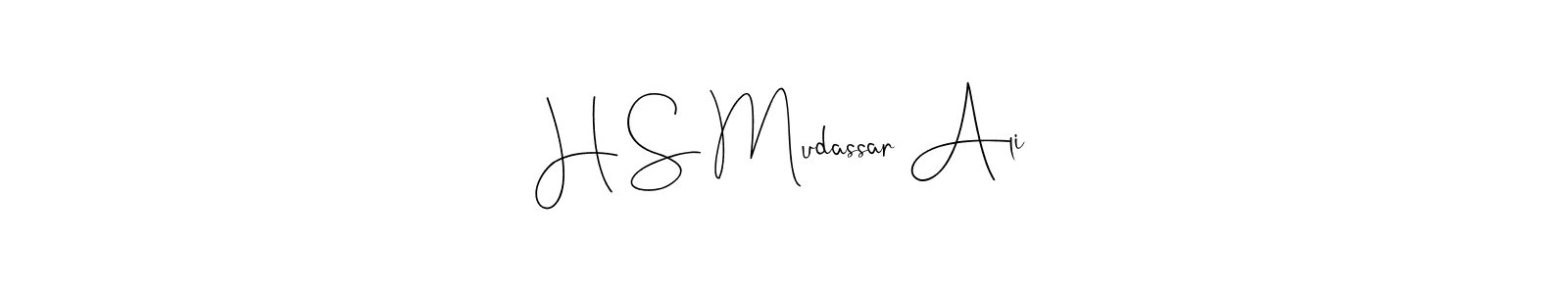 Also You can easily find your signature by using the search form. We will create H S Mudassar Ali name handwritten signature images for you free of cost using Andilay-7BmLP sign style. H S Mudassar Ali signature style 4 images and pictures png