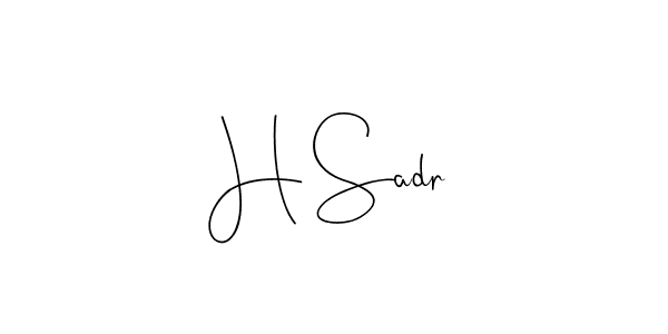 How to make H Sadr signature? Andilay-7BmLP is a professional autograph style. Create handwritten signature for H Sadr name. H Sadr signature style 4 images and pictures png