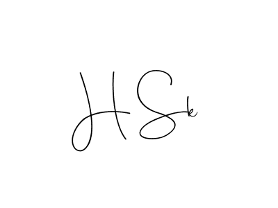 Design your own signature with our free online signature maker. With this signature software, you can create a handwritten (Andilay-7BmLP) signature for name H Sk. H Sk signature style 4 images and pictures png