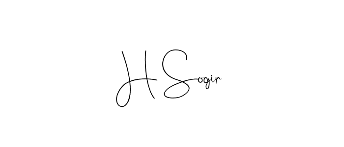 Create a beautiful signature design for name H Sogir. With this signature (Andilay-7BmLP) fonts, you can make a handwritten signature for free. H Sogir signature style 4 images and pictures png
