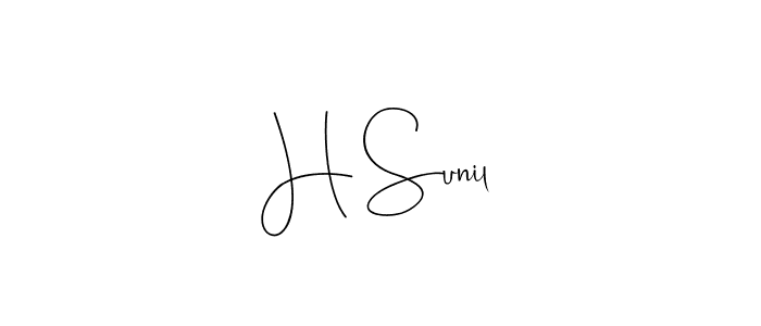 Design your own signature with our free online signature maker. With this signature software, you can create a handwritten (Andilay-7BmLP) signature for name H Sunil. H Sunil signature style 4 images and pictures png