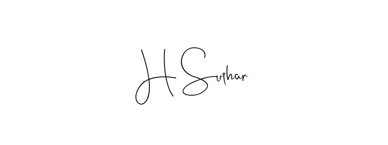 Also You can easily find your signature by using the search form. We will create H Suthar name handwritten signature images for you free of cost using Andilay-7BmLP sign style. H Suthar signature style 4 images and pictures png